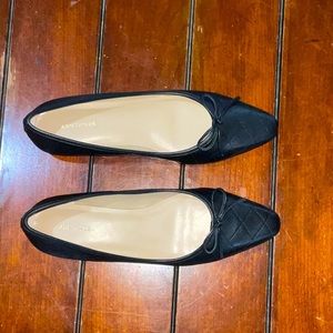 Ann Taylor quilted ballet flats, 9M, black